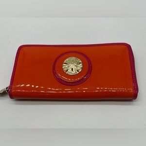 Cute orange with pink accents shiny wallet
